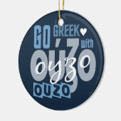 Ouzo aangepaste versiering keramisch ornament (Links)