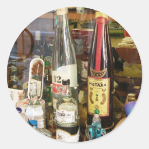Ouzo en metaxalcohol ronde sticker
