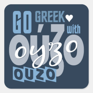 Ouzo-stickers Vierkante Sticker