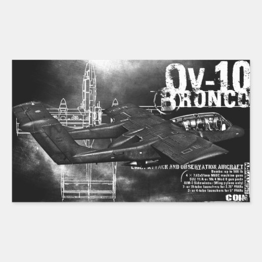 OV-10 Bronco Rechthoekige Sticker (Voorkant)