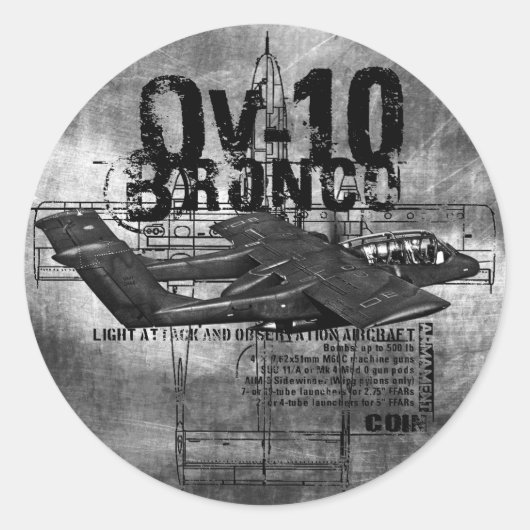OV-10 Bronco Ronde Sticker (Voorkant)