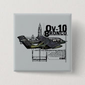 OV-10 Bronco Vierkante Button 5,1 Cm (Voorkant)