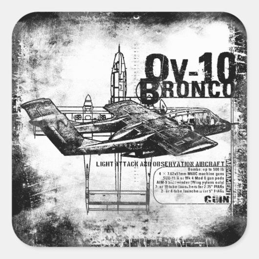 OV-10 Bronco Vierkante Sticker (Voorkant)