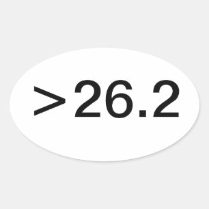 Ovaal >26.2 Mile ticker Ovale Sticker