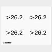 Ovaal >26.2 Mile ticker Ovale Sticker (Vel)