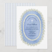 Ovaal blauw Lijst doop Kaart (Voorkant / Achterkant)