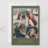 Ovaal Bold Modern Klas van 2024 Foto Afstuderen Kaart (Achterkant)