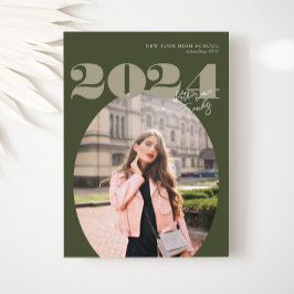 Ovaal Bold Modern Klas van 2024 Foto Afstuderen Kaart