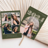 Ovaal Bold Modern Klas van 2024 Foto Afstuderen Kaart