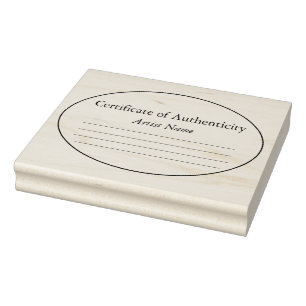 Ovaal Certificaat van Authenticiteit Kunstwerk Sta Rubberstempel