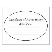 Ovaal Certificaat van Authenticiteit Kunstwerk Sta Rubberstempel (Afrduk)