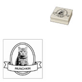 Ovaal Custom Pet Kat Foto en Naam Lint Rubberstempel (Gestempeld)