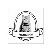 Ovaal Custom Pet Kat Foto en Naam Lint Rubberstempel (Afrduk)