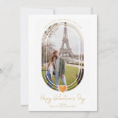 Ovaal effect Oranje hart Happy Valentijnsdag Save The Date (Voorkant)