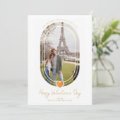 Ovaal effect Oranje hart Happy Valentijnsdag Save The Date (Staand voorkant)