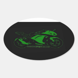 Ovaal forum sticker Groen zwart