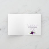 Ovaal Foto Paarse Boho Rozen QR Code Trouwen Bedankkaart (Binnen)