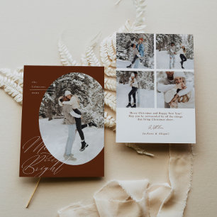 Ovaal Fotoscript Typografie Eenvoudige Kerst Feestdagenkaart