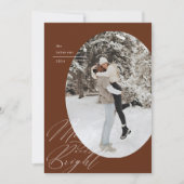 Ovaal Fotoscript Typografie Eenvoudige Kerst Feestdagenkaart (Voorkant)