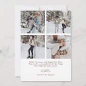 Ovaal Fotoscript Typografie Eenvoudige Kerst Feestdagenkaart (Achterkant)