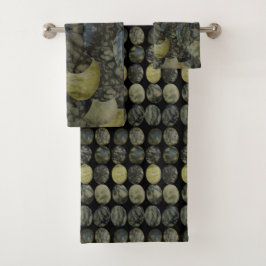 Ovaal gepantserd gemstone 4-deelpatroon bad handdoek