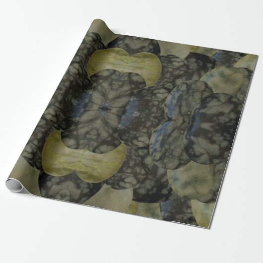 Ovaal gepantserd gemstone 4-deelpatroon cadeaupapier (Uitgerold)