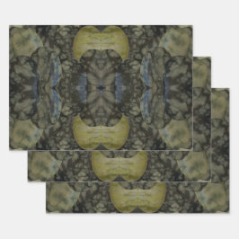 Ovaal gepantserd gemstone 4-deelpatroon inpakpapier vel