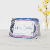 Ovaal gewatteerd tapijt voor verjaardag kaart (Gele Bloem)