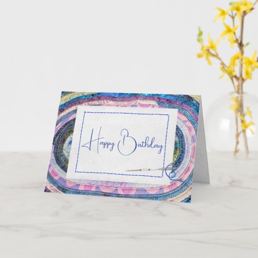 Ovaal gewatteerd tapijt voor verjaardag kaart (Gele Bloem)