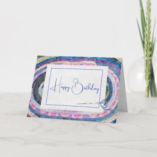 Ovaal gewatteerd tapijt voor verjaardag kaart (Voorkant)