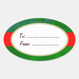 Ovaal Gold Label Red Ribbon Custom Holiday Cadeauc