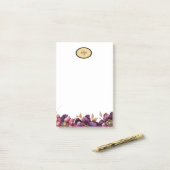 Ovaal Goud Logo Lijst Paarse Gouden Bloem Post-it® Notes (Op bureau)