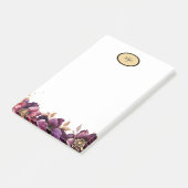 Ovaal Goud Logo Lijst Paarse Gouden Bloem Post-it® Notes (Schuin)