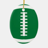 Ovaal Green Football Player of Coach Kerstmis Keramisch Ornament (Voorkant)