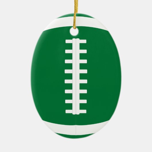 Ovaal Green Football Player of Coach Kerstmis Keramisch Ornament (Voorkant)