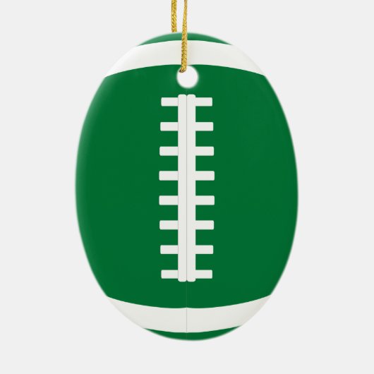 Ovaal Green Football Player of Coach Kerstmis Keramisch Ornament (Achterkant)
