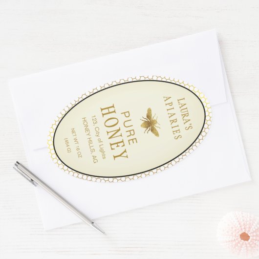  Ovaal Honey Bee Queenline Apiarist Label (Envelop)