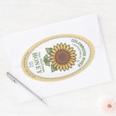 Ovaal Honey Label Zonnebloem Queenline Jar (Envelop)