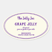 Ovaal ingeblikte druiven Jelly Uw bedrijfsnaam Eti Ovale Sticker (Voorkant)