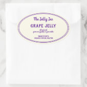 Ovaal ingeblikte druiven Jelly Uw bedrijfsnaam Eti Ovale Sticker (Tas)