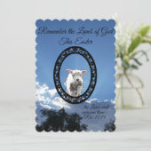 Ovaal Ingelijste Lamb Sun Lit Clouds Flat Holiday  Feestdagenkaart (Staand voorkant)