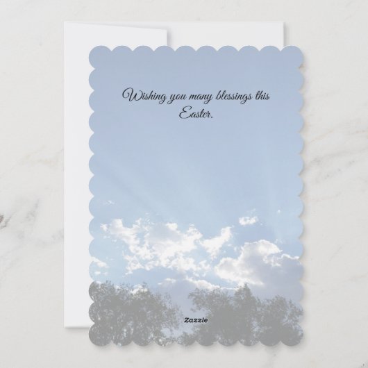 Ovaal Ingelijste Lamb Sun Lit Clouds Flat Holiday  Feestdagenkaart (Achterkant)