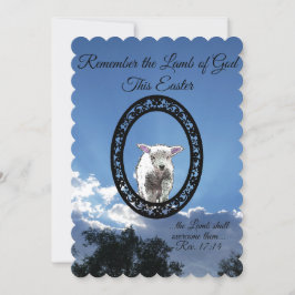 Ovaal Ingelijste Lamb Sun Lit Clouds Flat Holiday  Feestdagenkaart