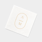 Ovaal Initiaal bruiloft Folie gestempeld servetten (Links)