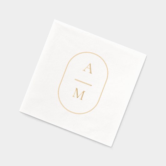 Ovaal Initiaal bruiloft Folie gestempeld servetten (Links)