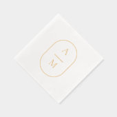 Ovaal Initiaal bruiloft Folie gestempeld servetten (Rechts)