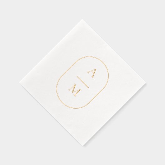 Ovaal Initiaal bruiloft Folie gestempeld servetten (Rechts)