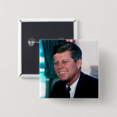Ovaal Kantoor President John Jack F. Kennedy Vierkante Button 5,1 Cm (Voorkant /achterkant)