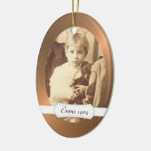 Ovaal keramisch ornament Copper Border met uw foto (Links)