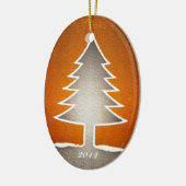 Ovaal kerstboomversiering - Omkeerbaar Keramisch Ornament (Links)